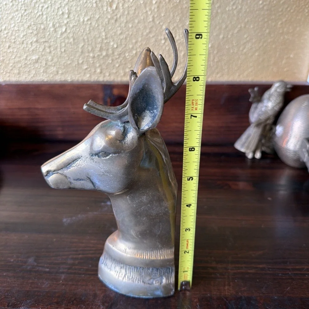 Deer Bookend Brass  10.5